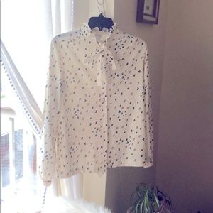Sweet Vintage Tie Neck Blouse